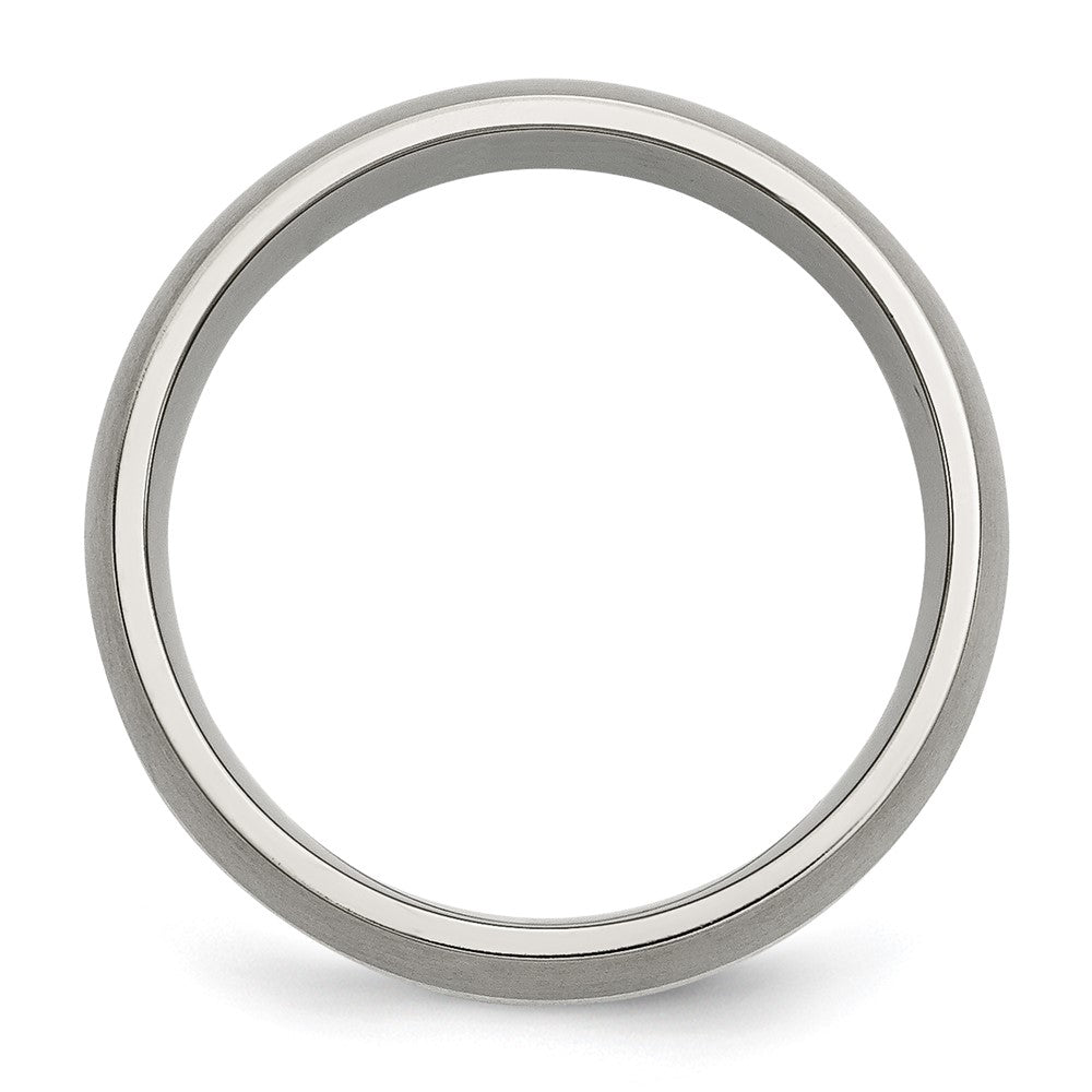 Titanium Brushed w/Sterling Silver Inlay 8mm Band Size - 13