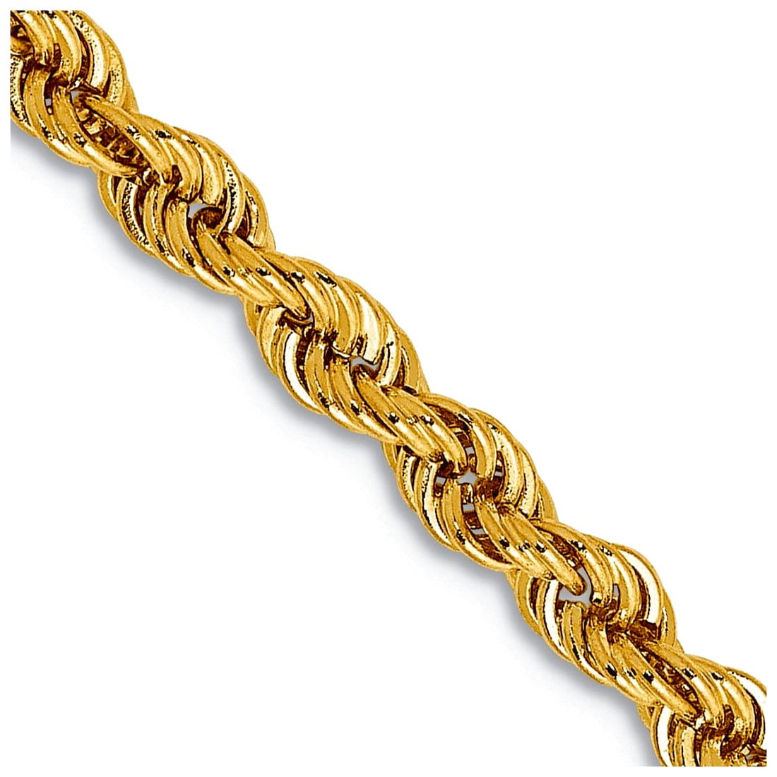 14K 16 inch 3mm Regular Rope with Lobster Clasp Chain