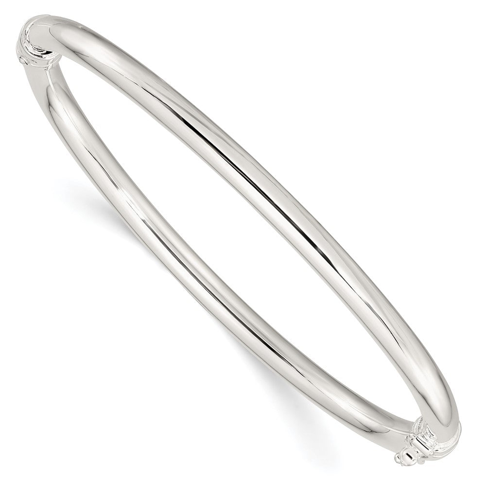 Sterling Silver Polished Hinged Bangle 7 inches