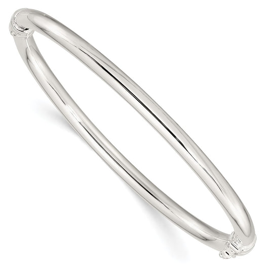 Sterling Silver Polished Hinged Bangle 7 inches