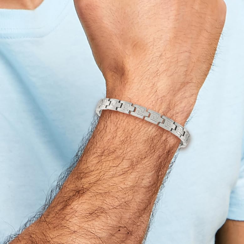 Stainless Steel Brushed and Polished 8.5in Bracelet 8.5 inches