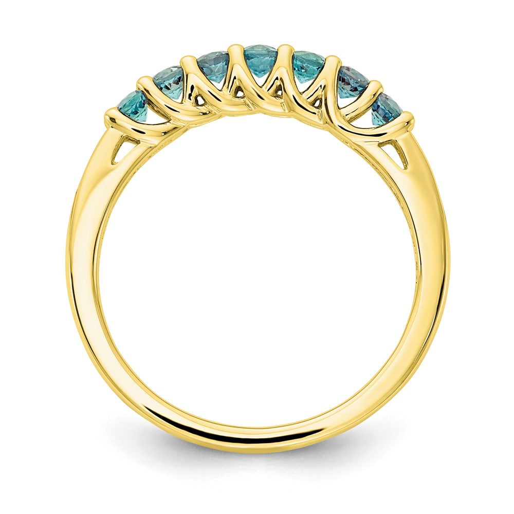 10k Yellow Gold CR Alexandrite & Diamond Ring