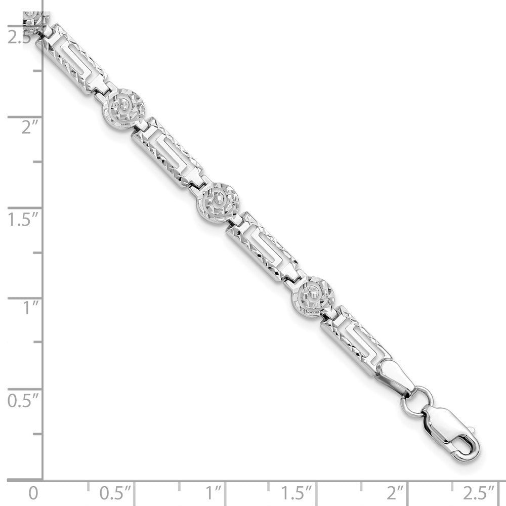 14K White Gold D/C Bracelet 7  inches