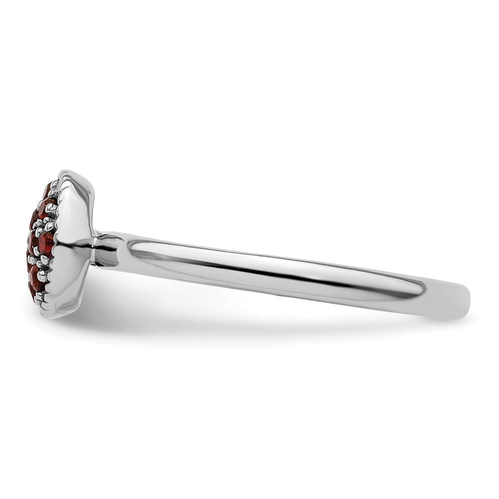 Sterling Silver Stackable Expressions Garnet Rhodium Ring Size -6