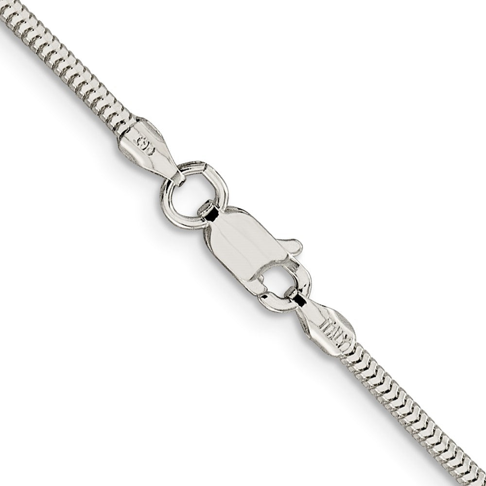 Sterling Silver 2mm Diamond-cut Snake Chain 18 Inches