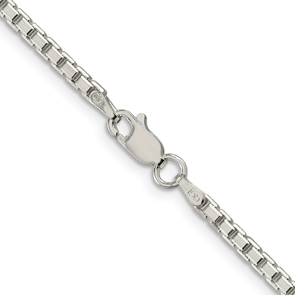 Sterling Silver 2.5mm 8 Sided Diamond-cut Box Chain 36 Inches