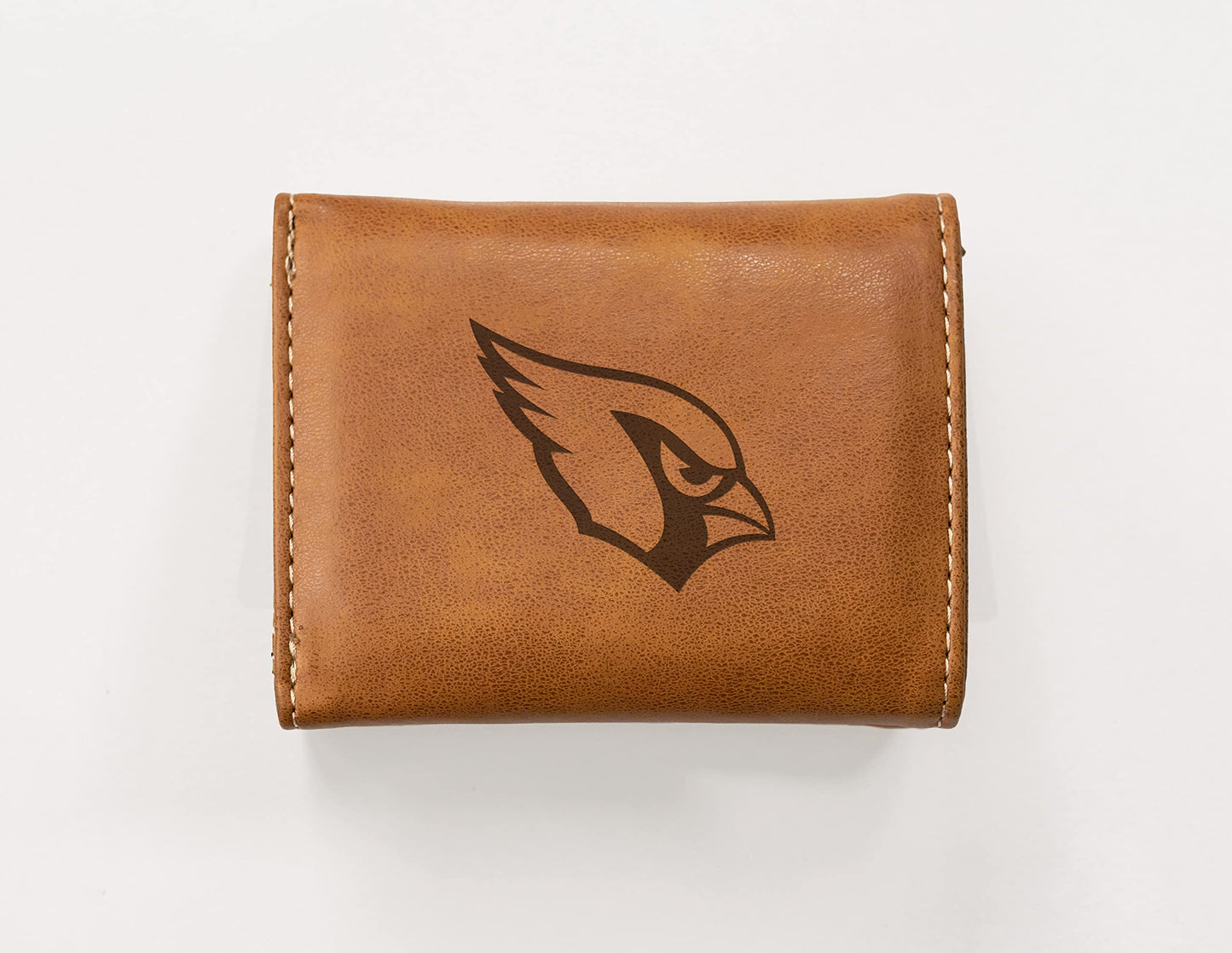 Football Rico Industries Arizona Brown Laser Engraved Trifold Laser Engraved Tri-Fold Wallet - Men's Accessory