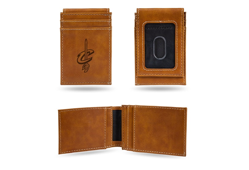 Cleveland NBA Cavaliers Laser Engraved Brown Front Pocket Wallet/Money Clip