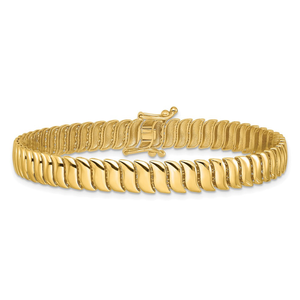 14K Polished Fancy Link Bracelet 7.5  inches
