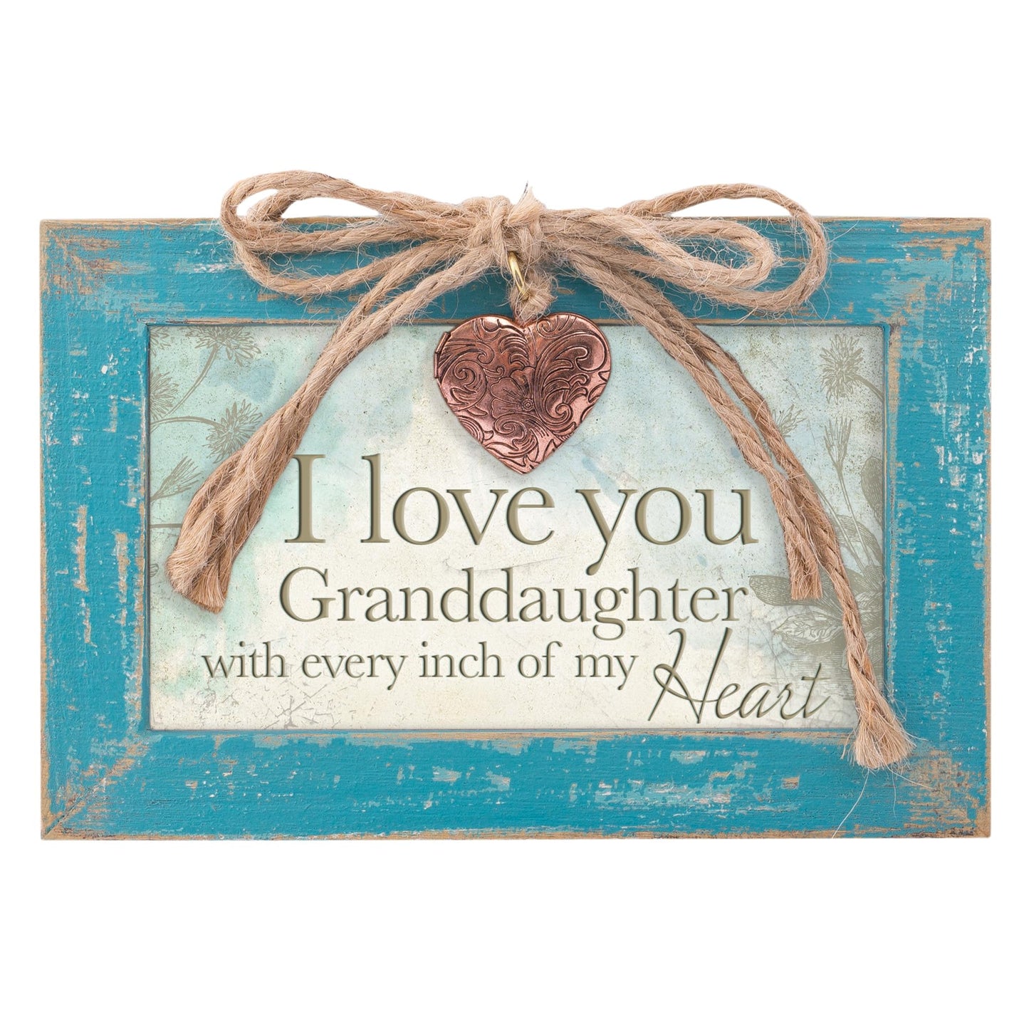 Distressed Finish Wooden GRANDDAUGHTER Heart Locket Music Box (Plays Are My Sunshine) QGM18539