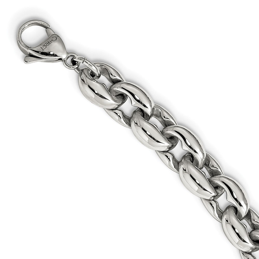 Stainless Steel Polished Oval Link 24in Necklace