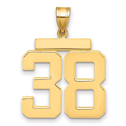 14k Large Polished Number 38 Charm