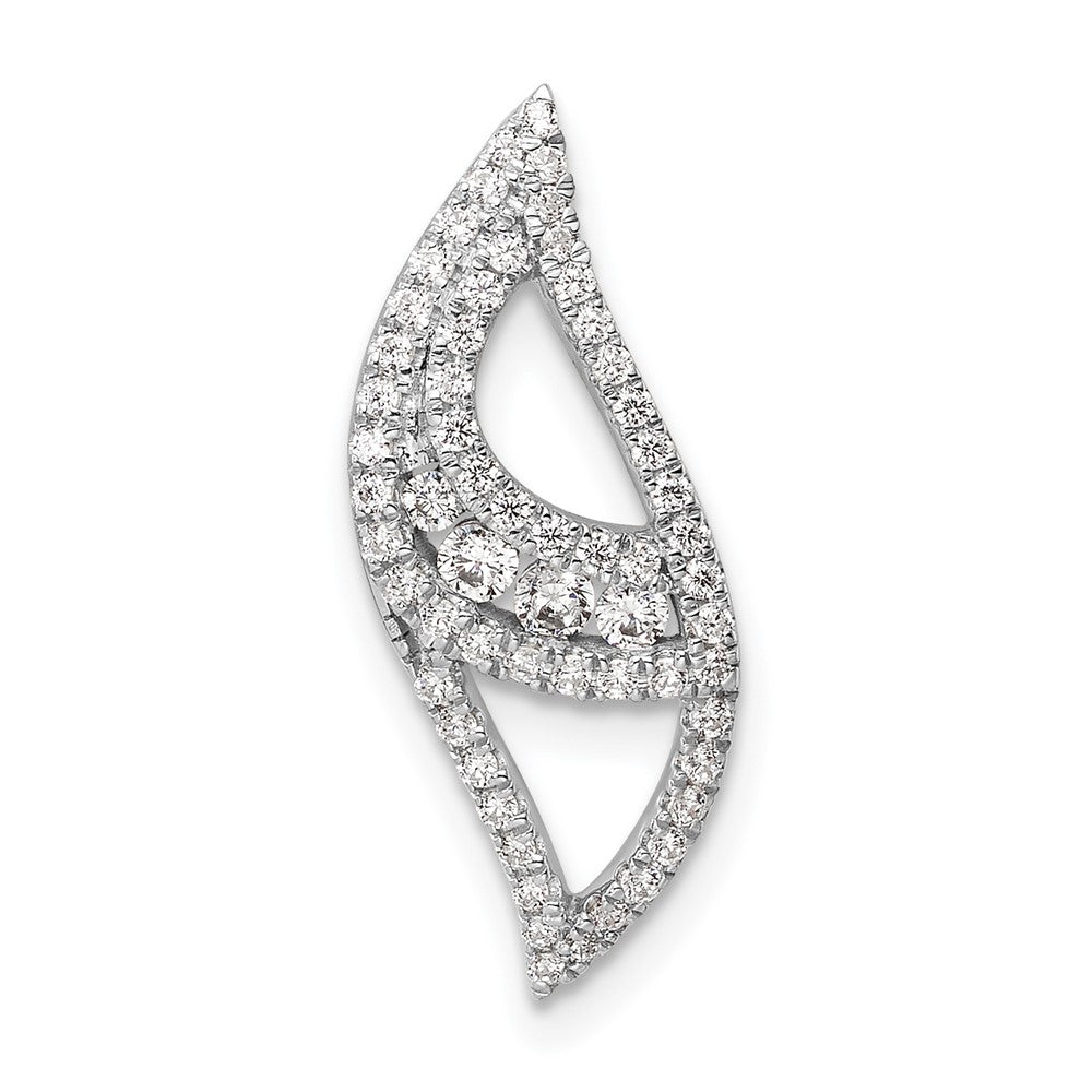 14k White Gold 3/8 carat Lab Grown Diamond VS/SI+ G+ Complete Fashion Chain Slide Pendant