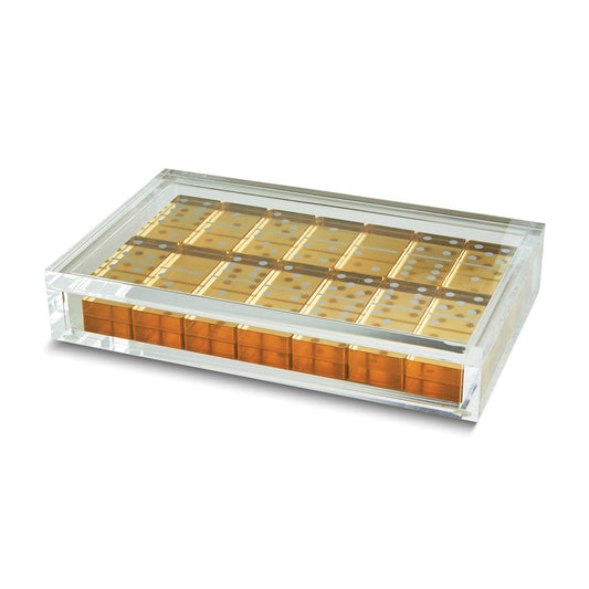 Lucite Gold Domino Set