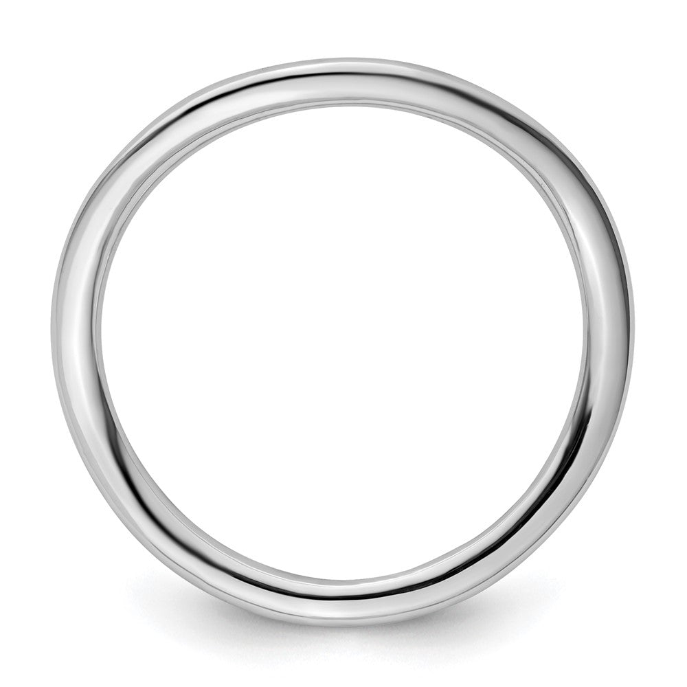 Sterling Silver Stackable Expressions Polished Rhodium-plate Wave Ring Size -6