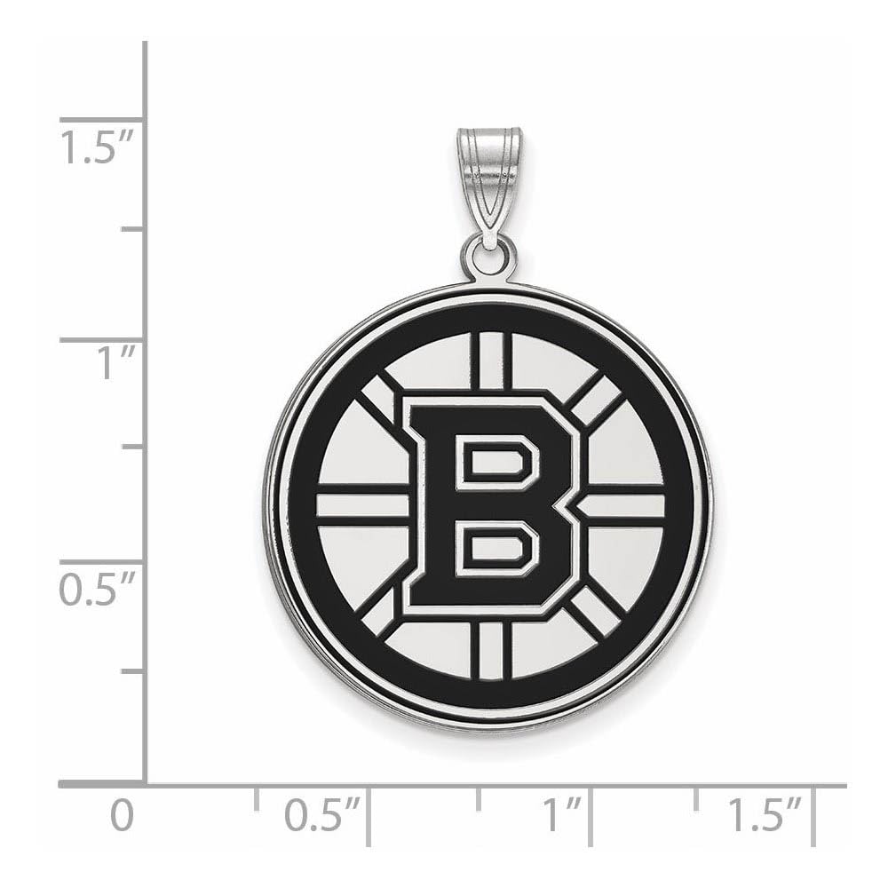LogoArt Sterling Silver NHL Boston Bruins Extra Large Pendant