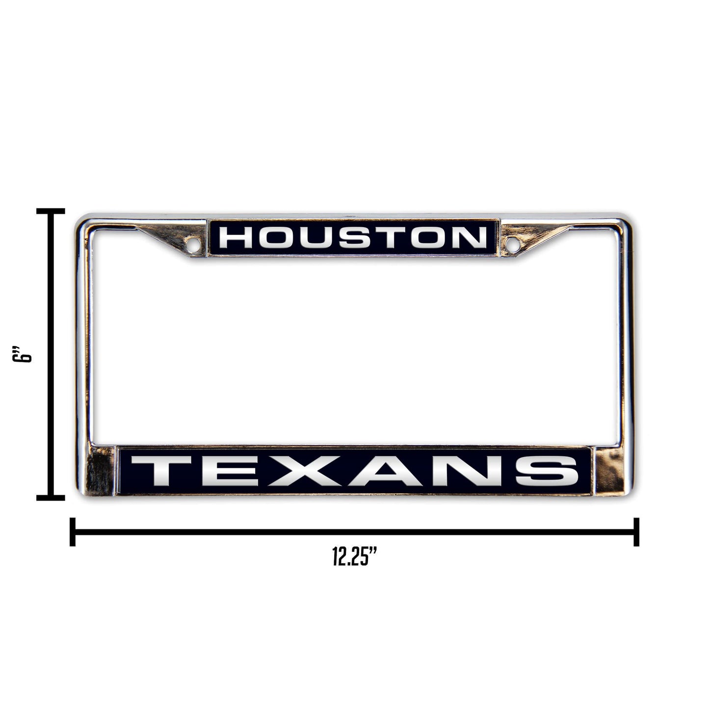 Houston NFL Texans Chrome Metal Laser Cut License Plate Frame