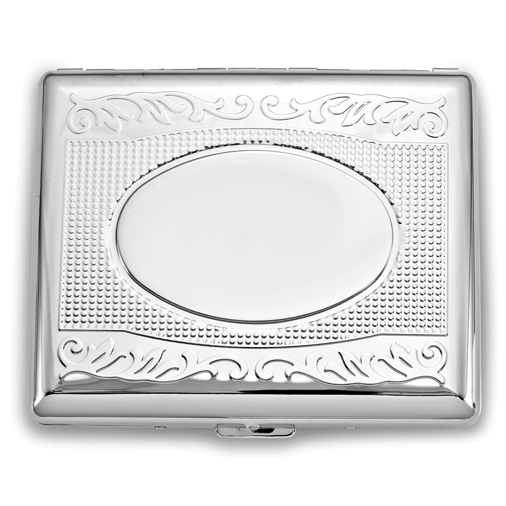 Nickel-plated Etched Cigarette/Card Case - Engravable Personalized Gift Item
