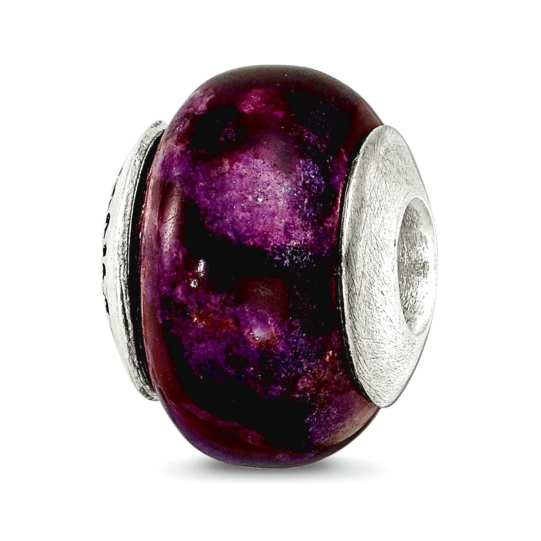 Sterling Silver Reflections Purple Magnesite Stone Bead