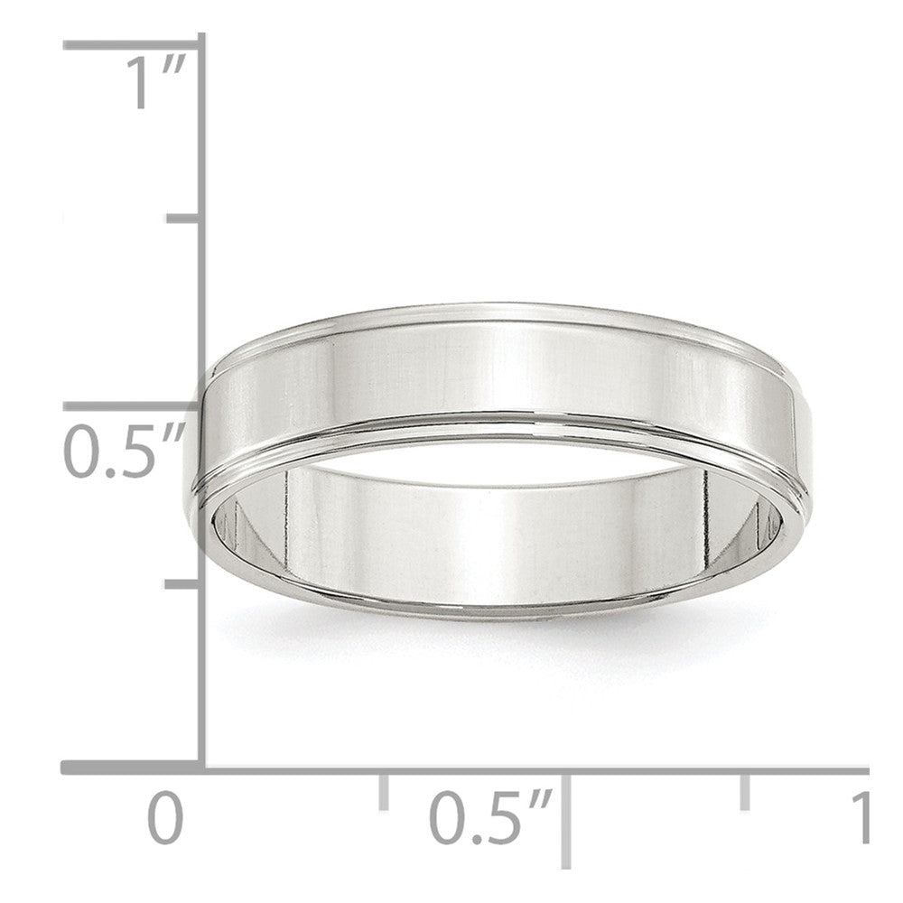 Sterling Silver 5mm Flat with Step Edge Size 7 Band
