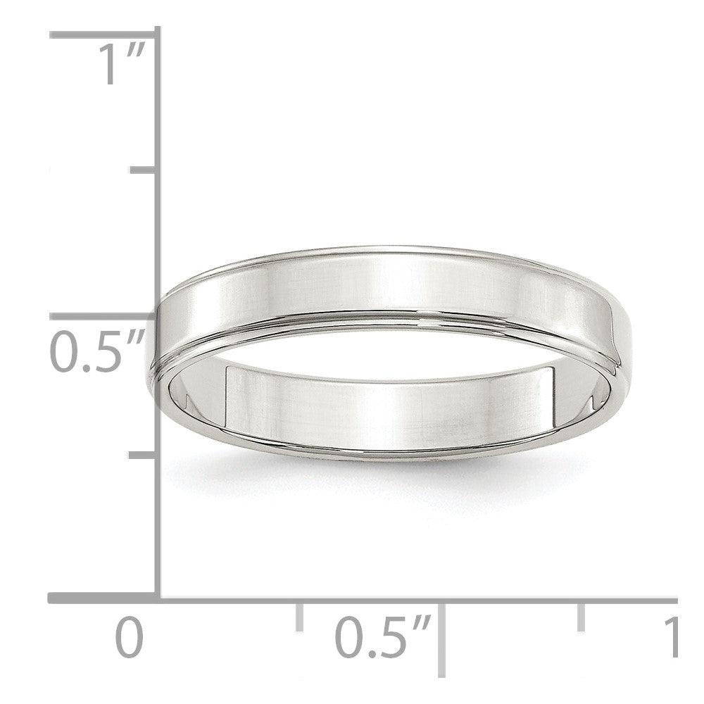 Sterling Silver 4mm Flat with Step Edge Size 8 Band
