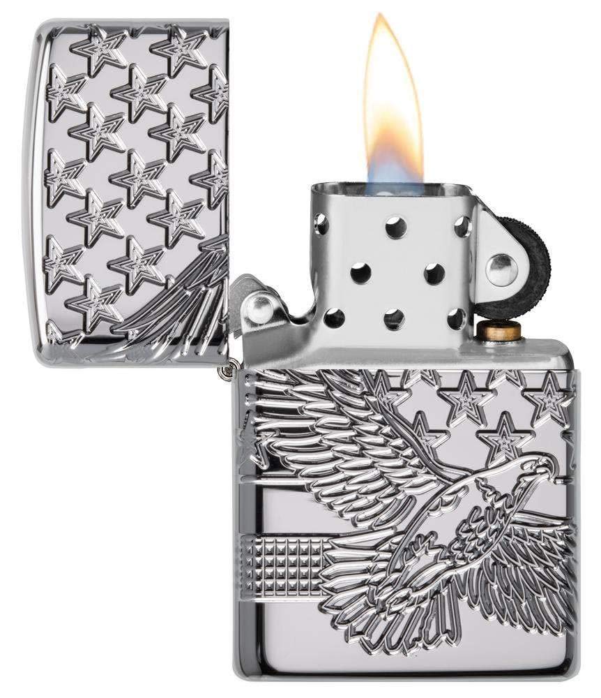 Zippo Patriotic Design High Polish Chrome Pocket Lighter