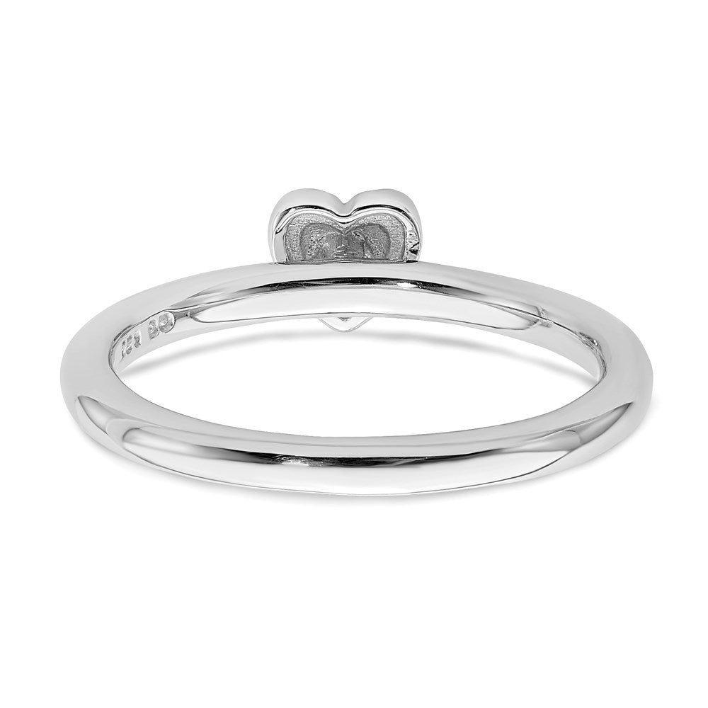 Sterling Silver Stackable Expressions Polished Diamond Heart Ring Size -7