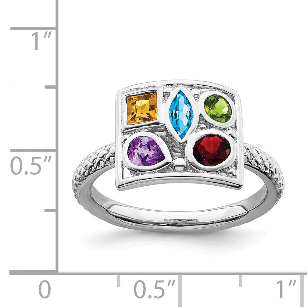 Sterling Silver Stackable Expressions Gemstone Ring Size -9