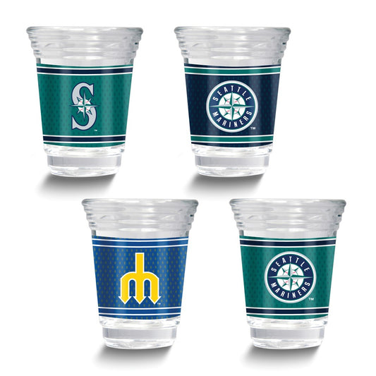 MLB Seattle Mariners 4-piece 2 oz. Shot Glass Set