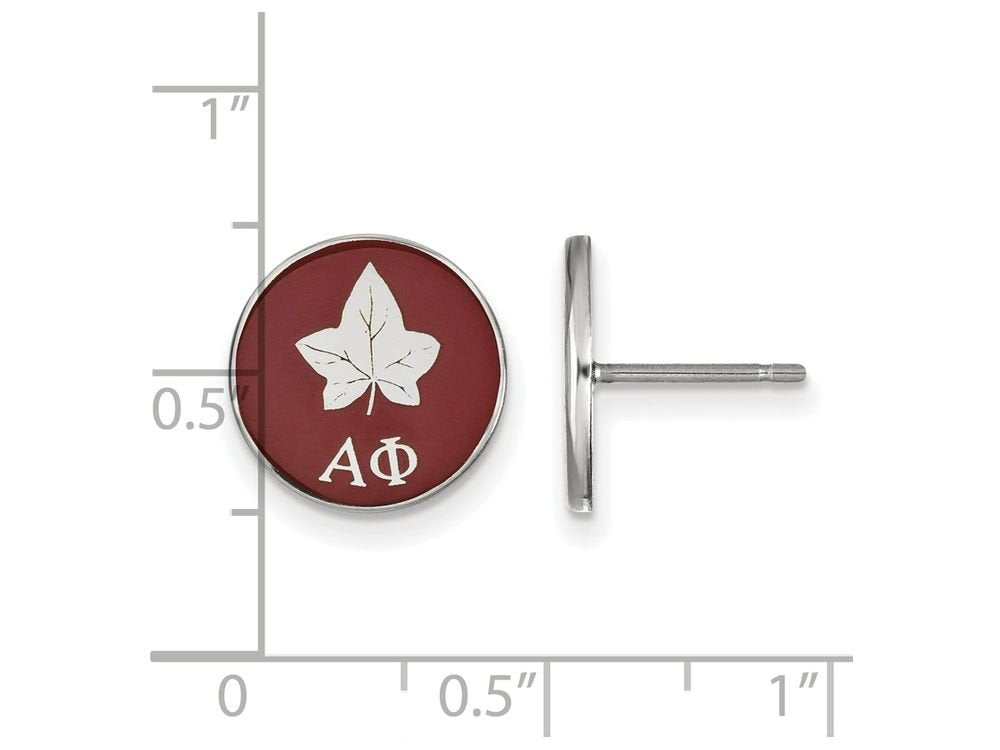 Sterling Silver Official Licensed Greek Sororities Alpha Phi (??) Enameled Post Earrings
