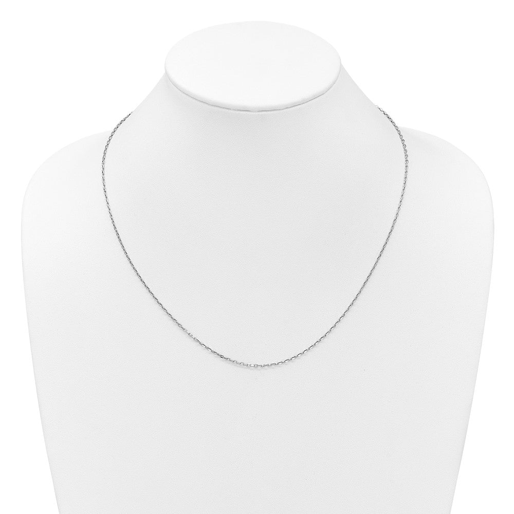 14K White Gold Adjustable 1.65mm Semi-Solid D/C Cable Chain