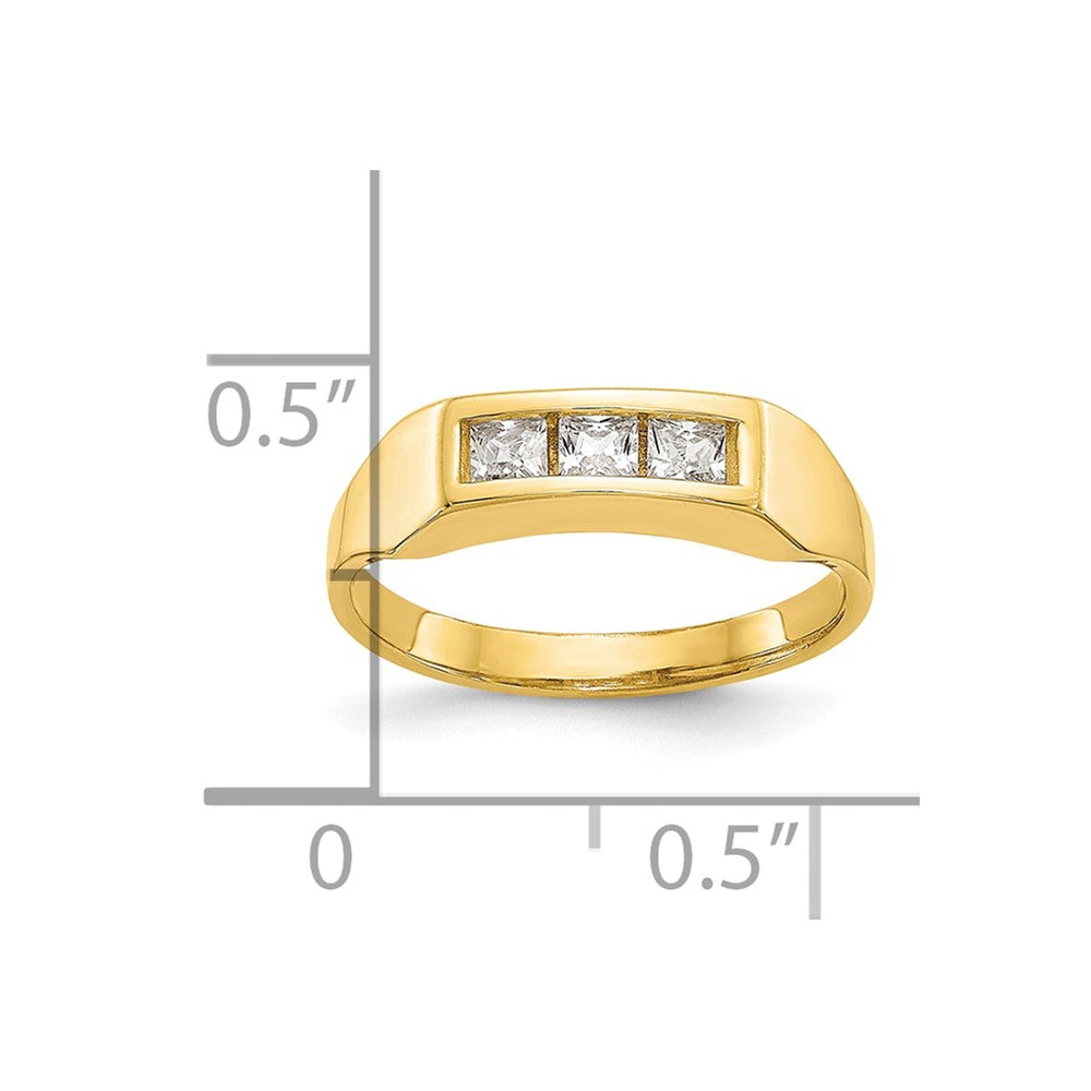 10k Gold CZ Polished Small Sized Ring