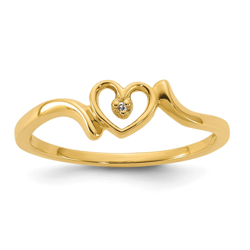 10k YG Diamond Heart Ring