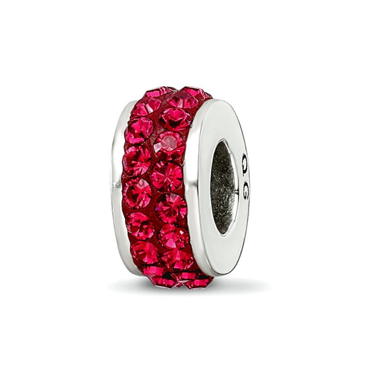 Sterling Silver Reflections Maroon Double Row Preciosa Crystal Bead