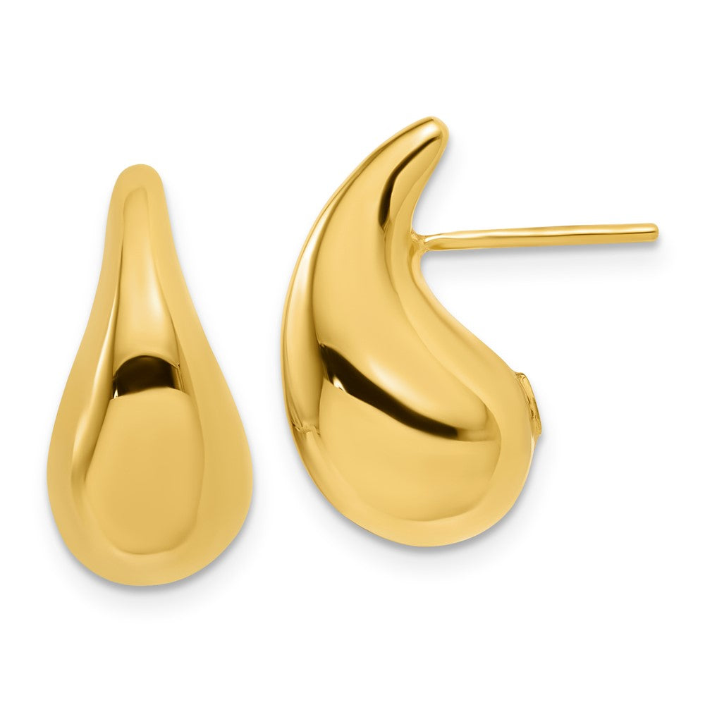 JBN 14K Polished 20.0mm Teardrop Post Earrings