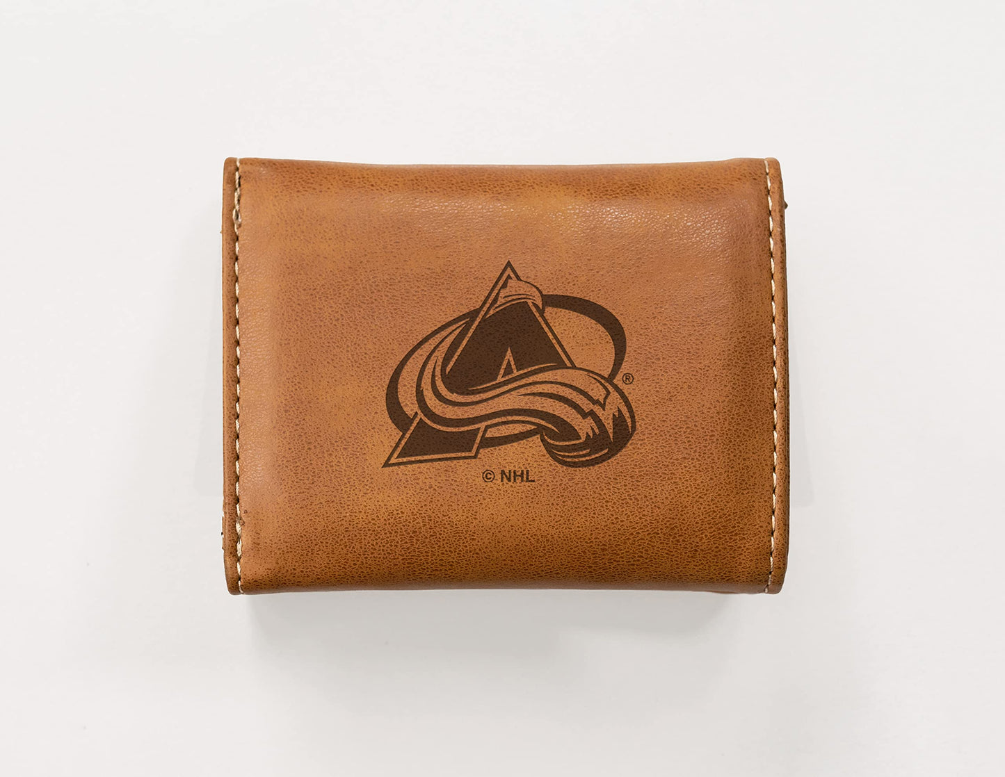 AVALANCHE LASER ENGRAVED BROWN TRIFOLD WALLET