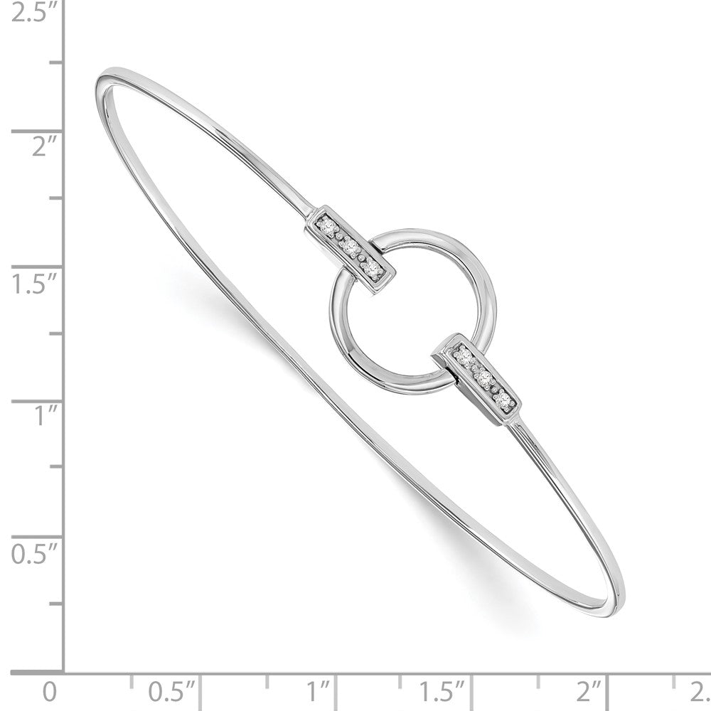 White Ice Sterling Silver Rhodium-plated Diamond Bangle 7 inches