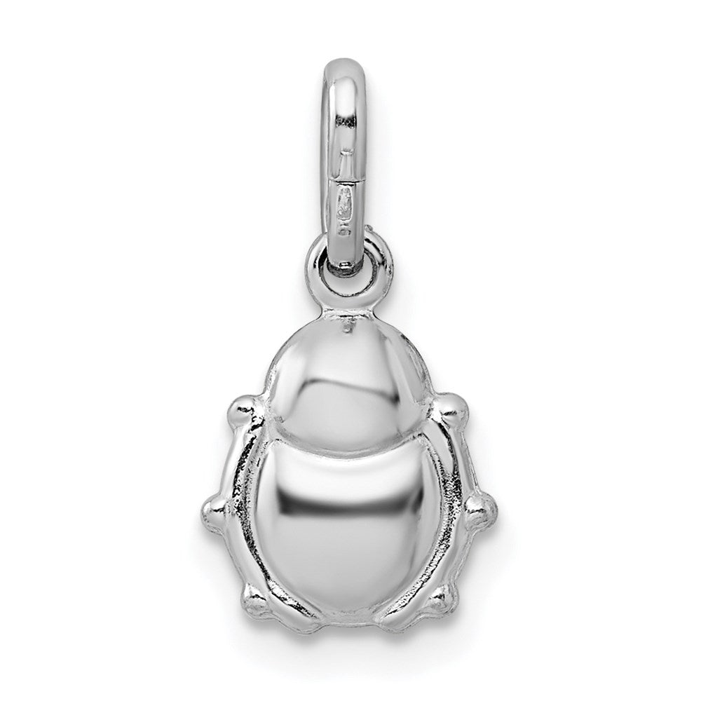 Sterling Silver Rhodium-plated Polished Ladybug Pendant
