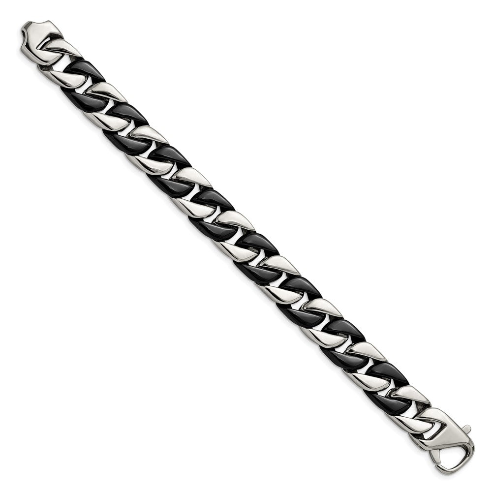 Stainless Steel Polished Black IP-plated 8.75in Bracelet 8.5 inches