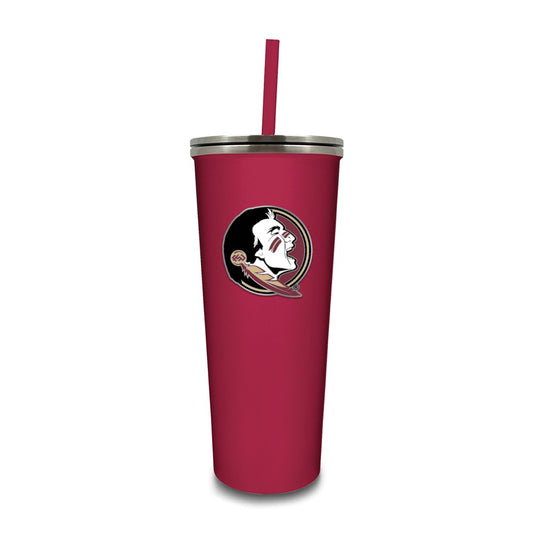 Florida State 24 ounce Skinny Tumbler with Straw