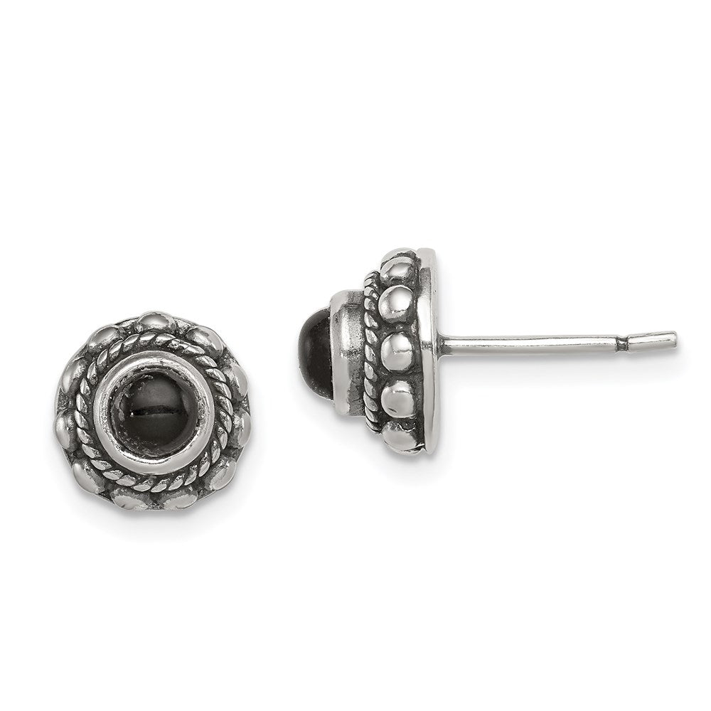 Sterling Shimmer Sterling Silver Rhodium-plated 126 Stone 2.25mm CZ In and Out Round Hinged Hoop Earrings