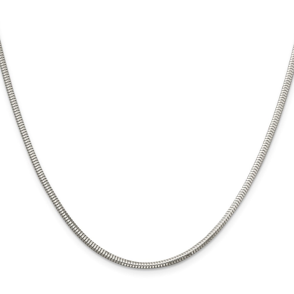 Sterling Silver 2.5mm Diamond-cut Snake Chain 24 Inches