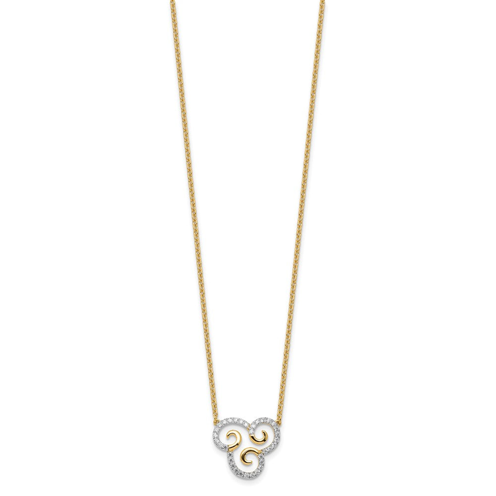 14k 1/4 carat Lab Grown Diamond VS/SI+ G+ Swirls 18 inch Necklace
