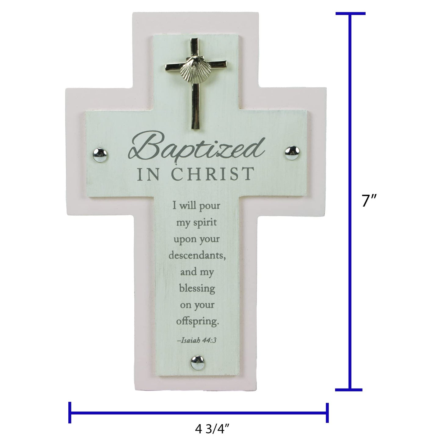 Abbey & CA Gift Pink Baptized In Christ Cross W/Easel & Hanger