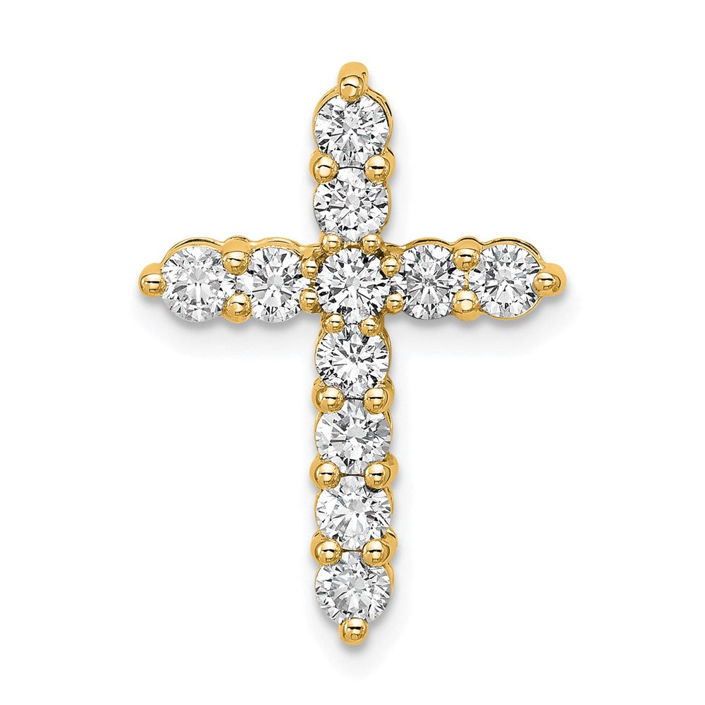 14k 1 carat Lab Grown Diamond VS/SI+ G+ Cross Chain Slide Pendant