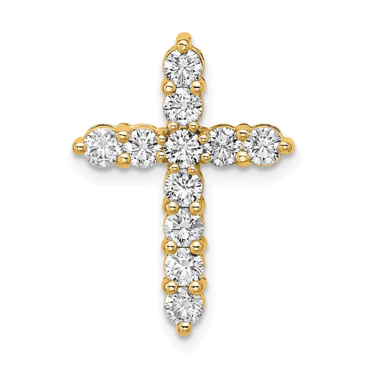 14k 1 carat Lab Grown Diamond VS/SI+ G+ Cross Chain Slide Pendant