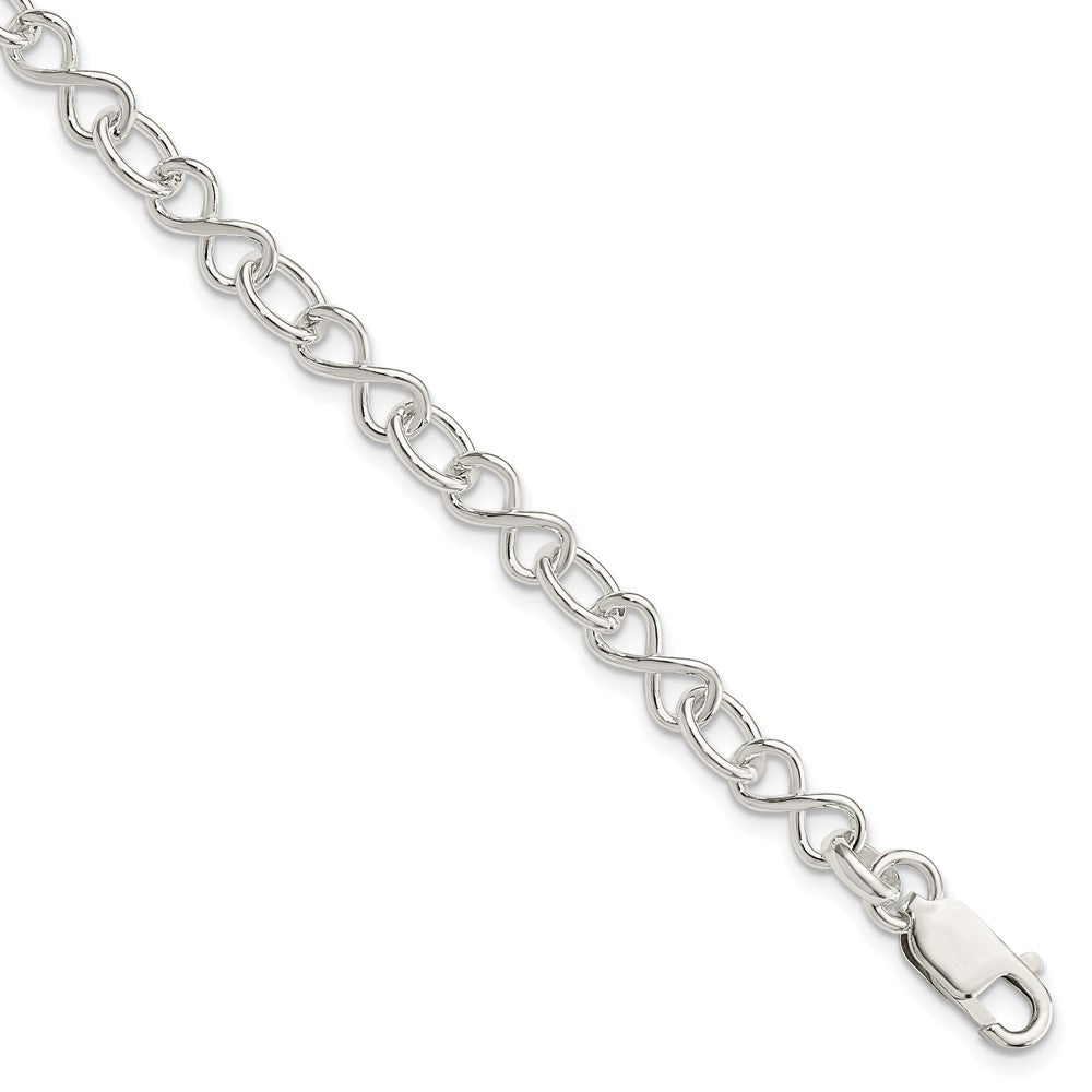 Sterling Silver Polished Fancy Link Bracelet 7.5 inches