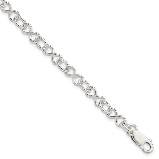 Sterling Silver Polished Fancy Link Bracelet 7.5 inches