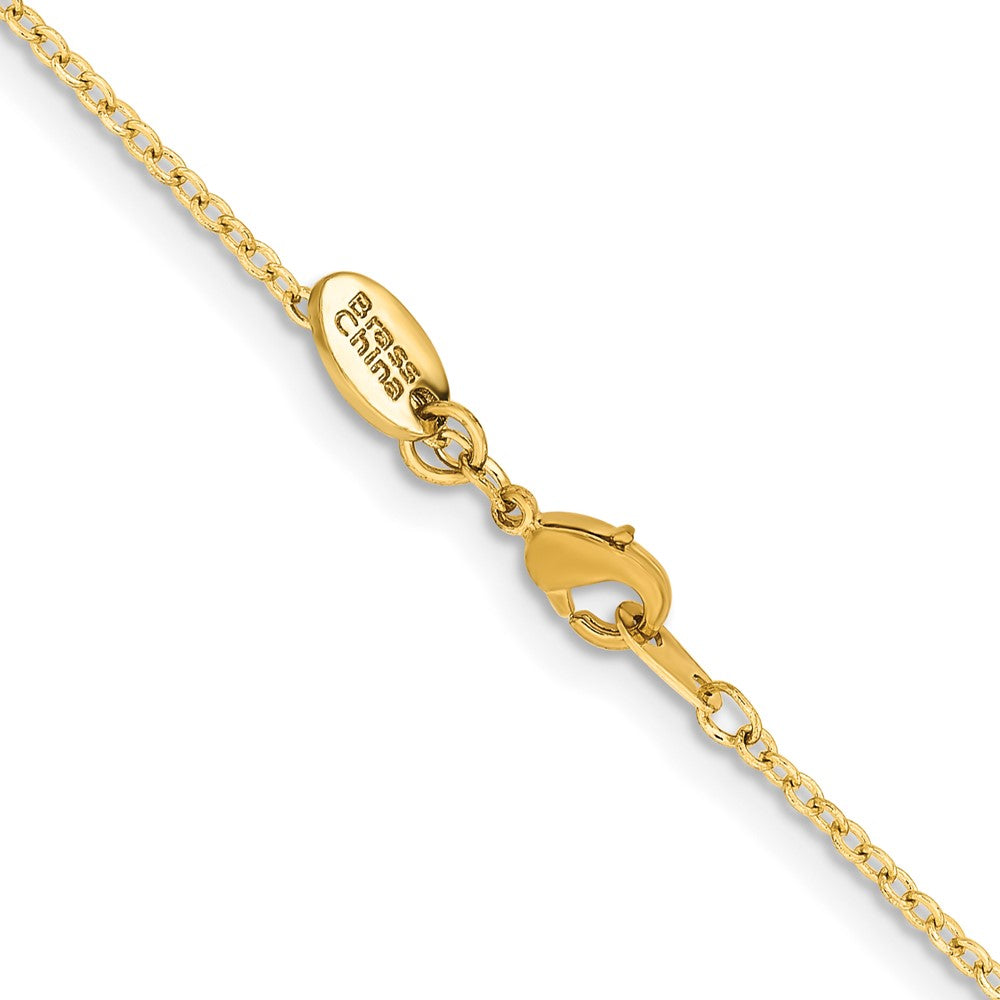 Yellow Rhodium over Brass 1.70mm Plated Rolo Chain