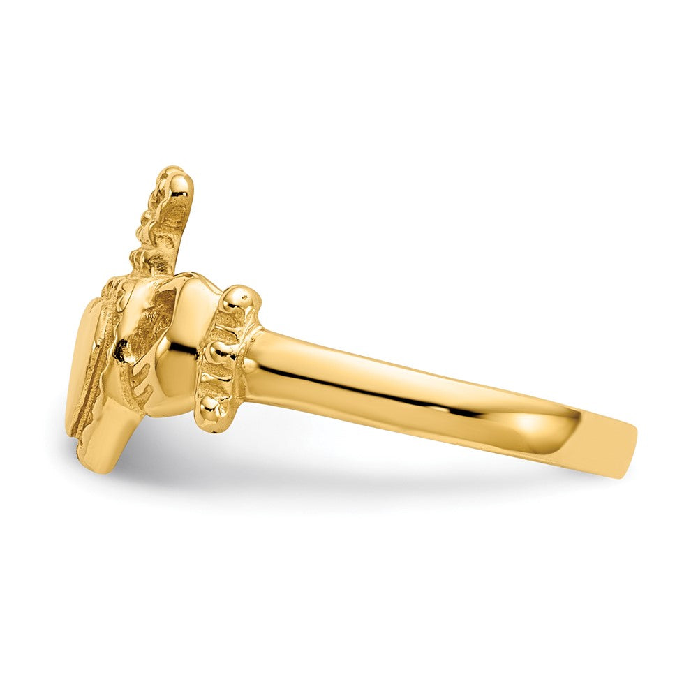 14k Polished Ladies Claddagh Ring Size 6